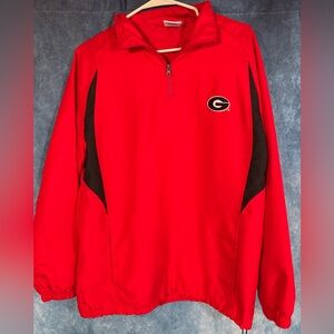 Georgia Bulldogs UGA NCAA 1/4 Zip Pullover Red Black Men’s Small